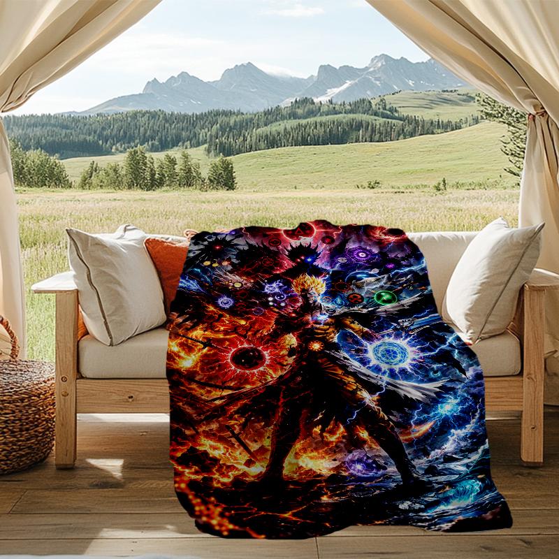 Power Light Print Flannel Blanket, Soft Warm Lightweight Throw Blanket for living Room,Sofa Bed Camping office