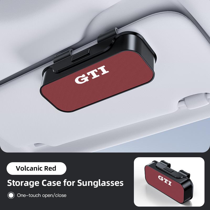 Valve Stems Caps Keychain Car Glasses Clip Sunglasses Box Sun Visor Eyeglasses Card Ticket Holder For Volkswagen VW RLine R Golf zw4