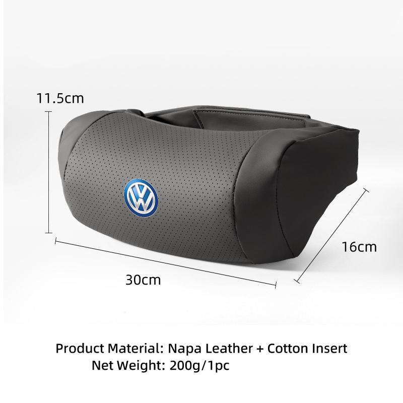 Car Seat Headrest Leather Head Support Protector Cushion For VW GTI Polo Passat Scirocco Golf Tiguan Jetta T-ROC Touareg Touran zr0