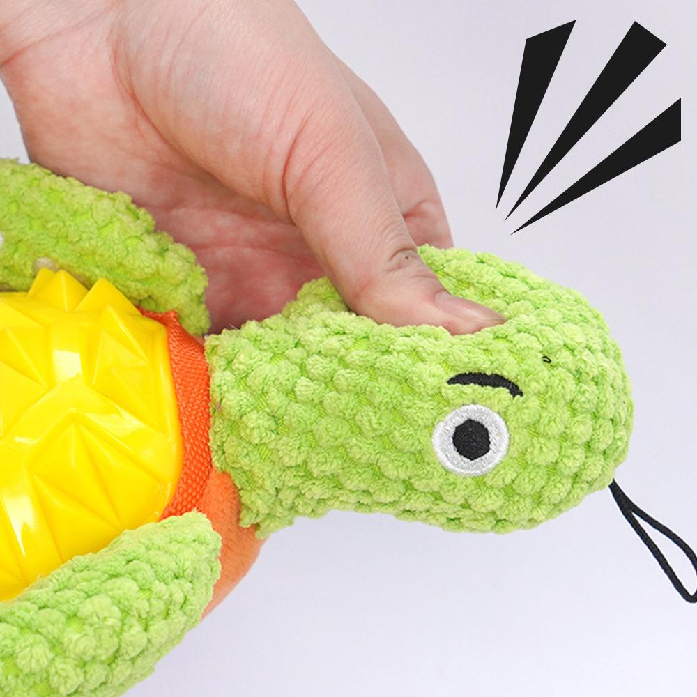 Manufacturer Tortoise Design Pet Product Durable TPR Plush Dog Chew Toy