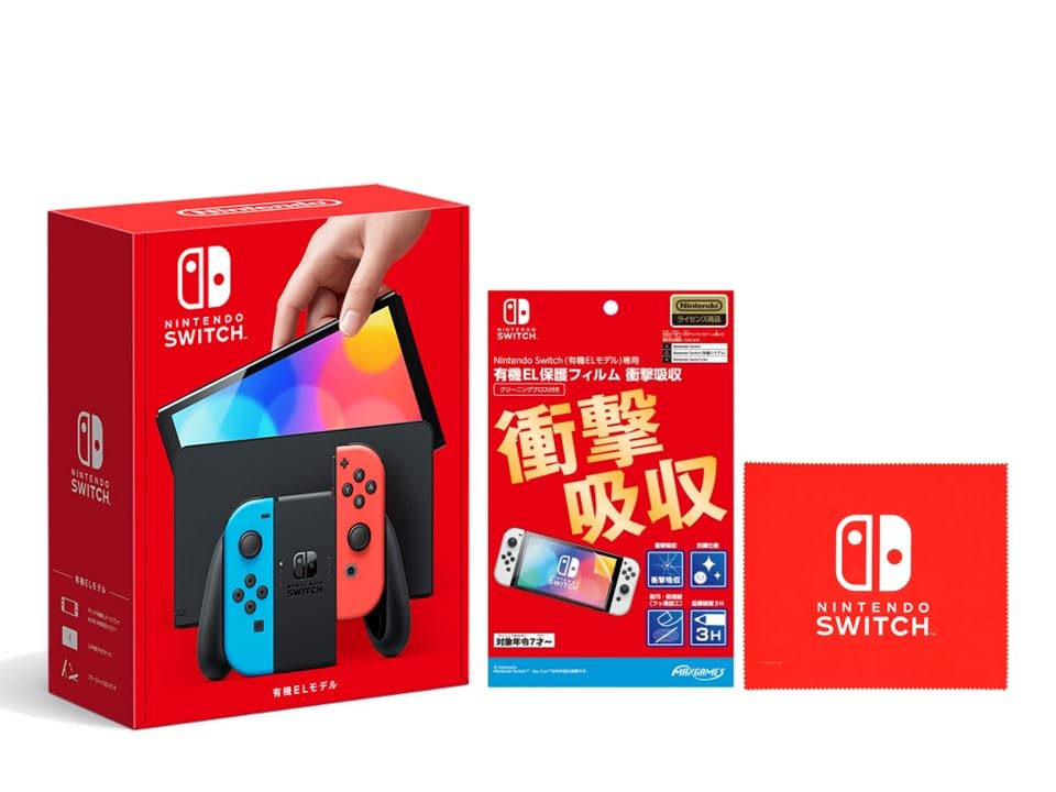 Nintendo Переключатель EL неоновый красный лицензированный Органическая EL защитная пленка для Nintendo Switch EL Амортизация Дизайн логотипа Nintendo Switch микрофибра