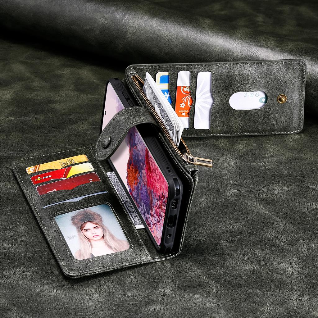 Чехол для телефона iPhone 17 из ПУ кожи, кошелек на молнии, съемная крышка