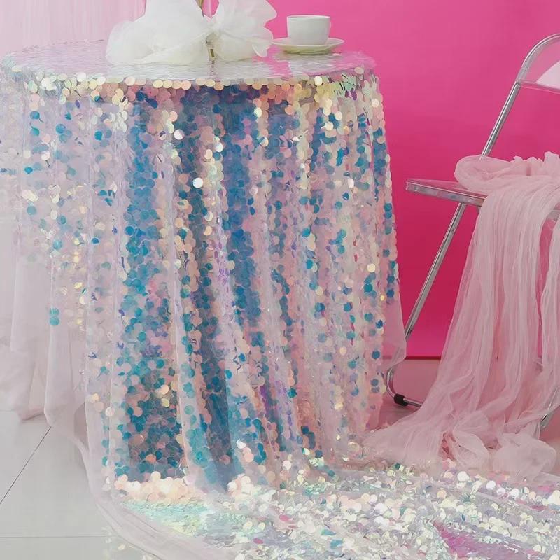 Rongxi Fantasy 18MM Крупная сетчатая ткань с пайетками в виде рыбьей чешуи для фонов и одежды