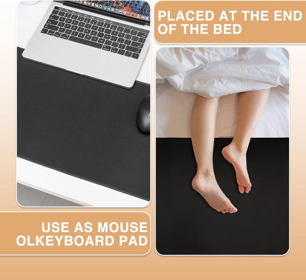 Комплект заземляющего коврика с 15-футовым заземляющим шнуром, заземляющая подушка для здоровья, заземляющий коврик для кровати, коврик для ног, компьютерный коврик, коврик для сна, коврик для домашних животных (10" x 26,7")