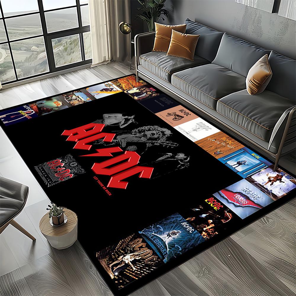 3D AC-DC-Rock Band Мультяшный Ковер Большой, Ковер для Гостиной Спальни Дивана Прихожей Декор, Детский Нескользящий Коврик