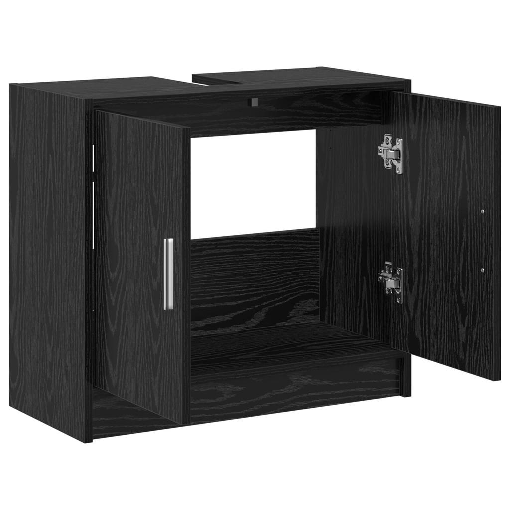 1 piece Cabinet under washbasin in black bathroom, large storage space with double doors, storage cabinet for miscellaneous items, 63x29x55 cm