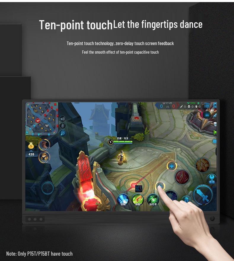 13.3" Ультратонкий 3K Сенсорный Портативный Монитор, 1080P HDMI с Поддержкой HDR