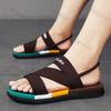 Fashion Men Sandals Solid Color Open Toe Breathable Slippers Comfortable Non-slip Durable Casual Shoes Fashion Outdoor Beach Shoes 2025