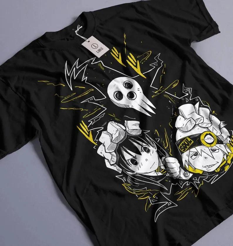 Унисекс Футболка Soul Eater Мака Албарн Блэк Стар Аниме Унисекс Футболка