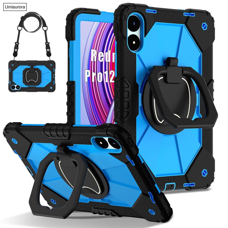For Xiaomi Redmi Pad2 11" SE 8.7 Pro 12.1" POCO Pad 12.1 Inch Shockproof PC Rugged Tablet Case Pull Ring Stand Strap Cover Funda