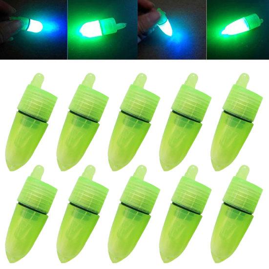 10Pcs Portable Fishing Rod LED Light Fish Bite