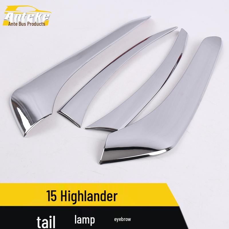 Compatible Highlander Taillight Trim Sticker - Eyebrow & Trunk Bright Strip for 15 Models