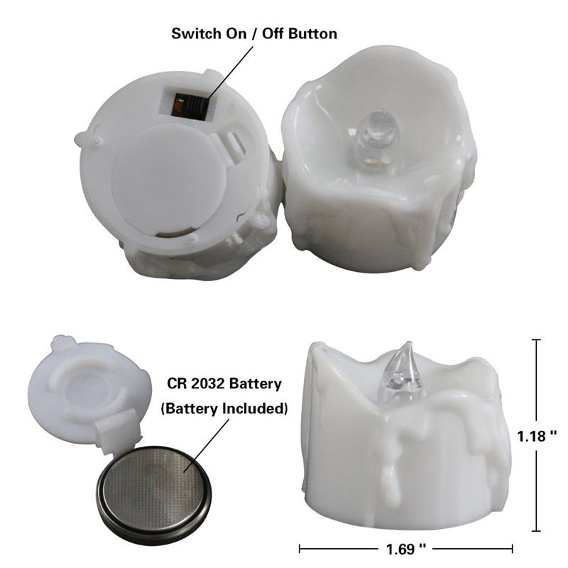 3/6/12 шт. рождественские светодиодные декоративные чайные свечи с дистанционным управлением, беспламенные электронные свечи на батарейках на день рождения