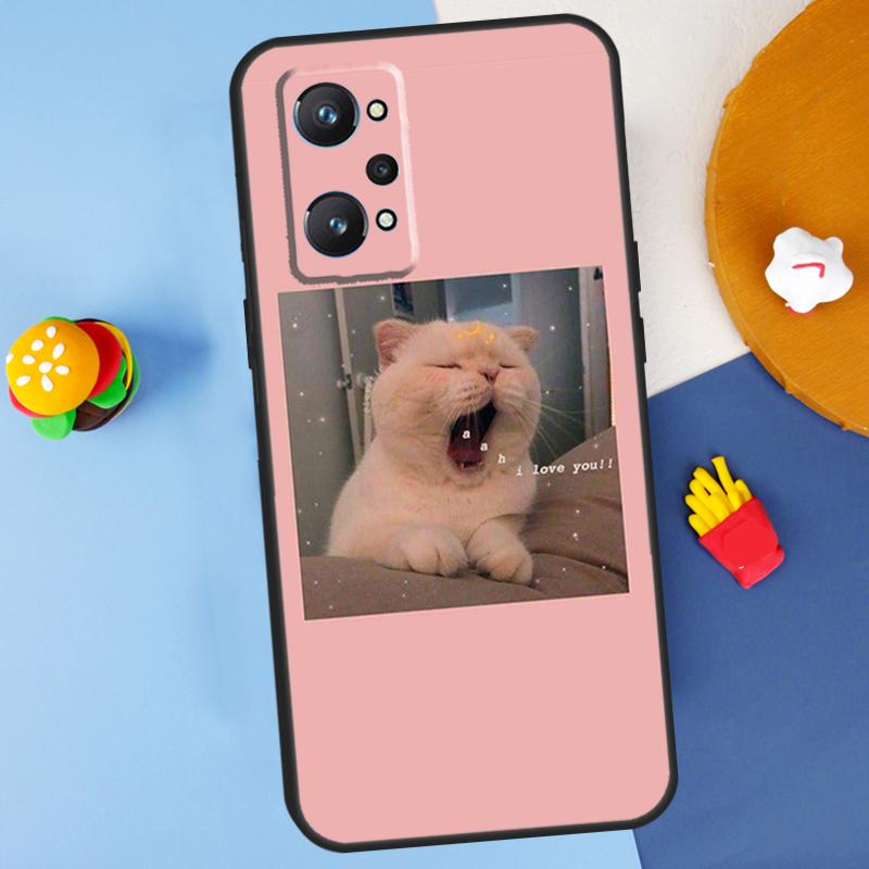 Розовый Эстетичный Милый Кот Животное Для Realme GT7 Pro GT 6T 6 5 C67 C61 C55 C53 C51 C21Y C25S C75 10 11 12 13 14 Pro Plus Чехол