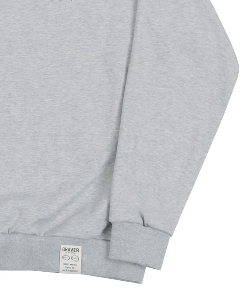GRAVER [Unisex] Human Puppy Walk Back Logo Sweatshirt_Gray