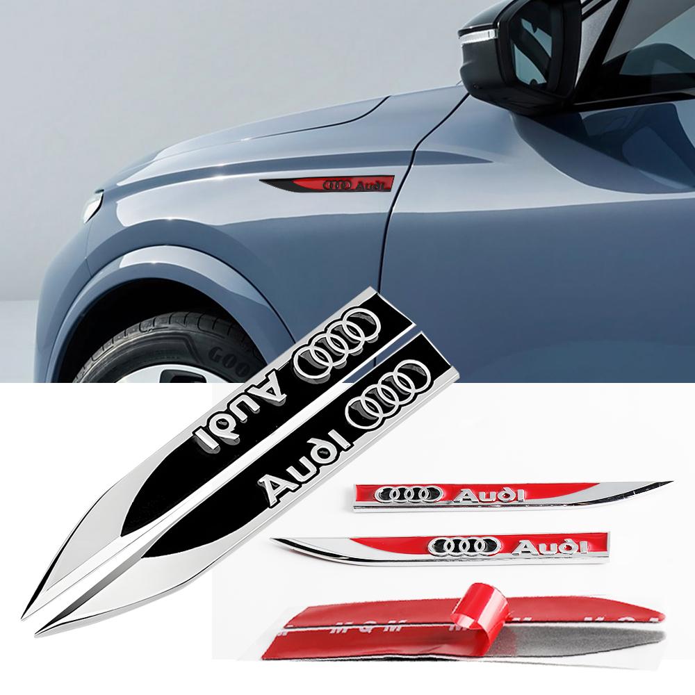 Car Side Fender Knife Stickers Emblem Badge Decals Trim Styling Logo For f2 Sline Q2 Q3 Q5 Q7 A1 A3 A5 A7 RS5 Quattro C5 C6 C7