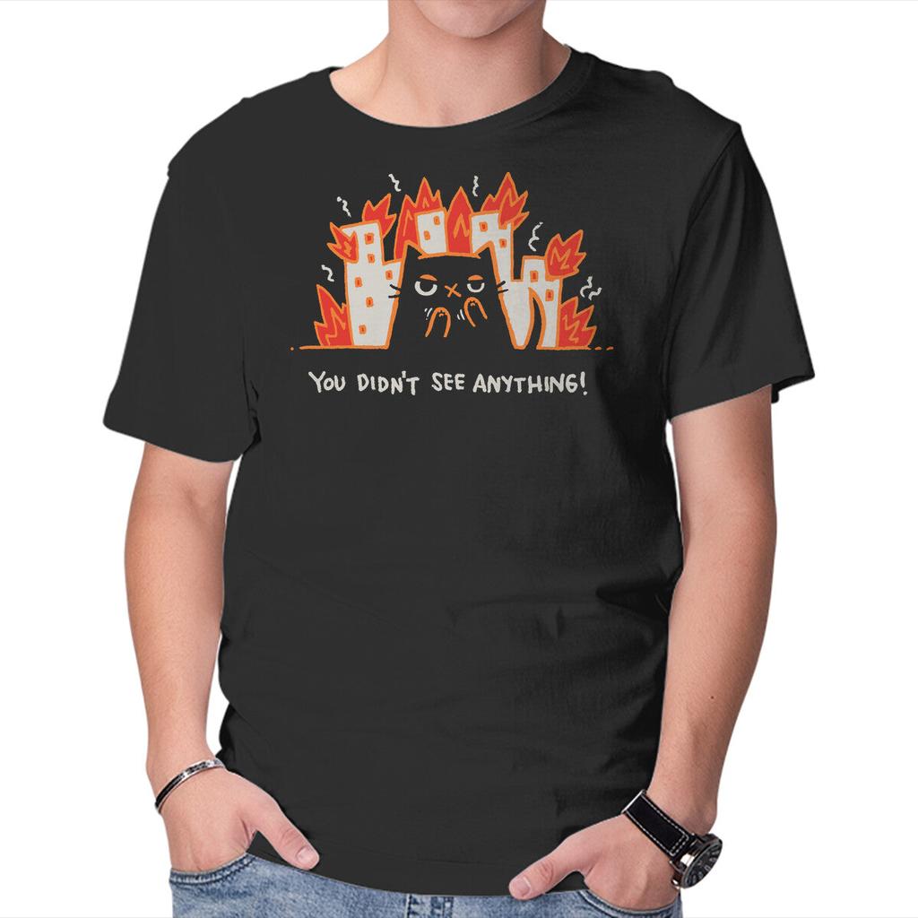 Unisex Crew Neck T-Shirt You Didn't See Anything Graphic Short Sleeve Casual Tee