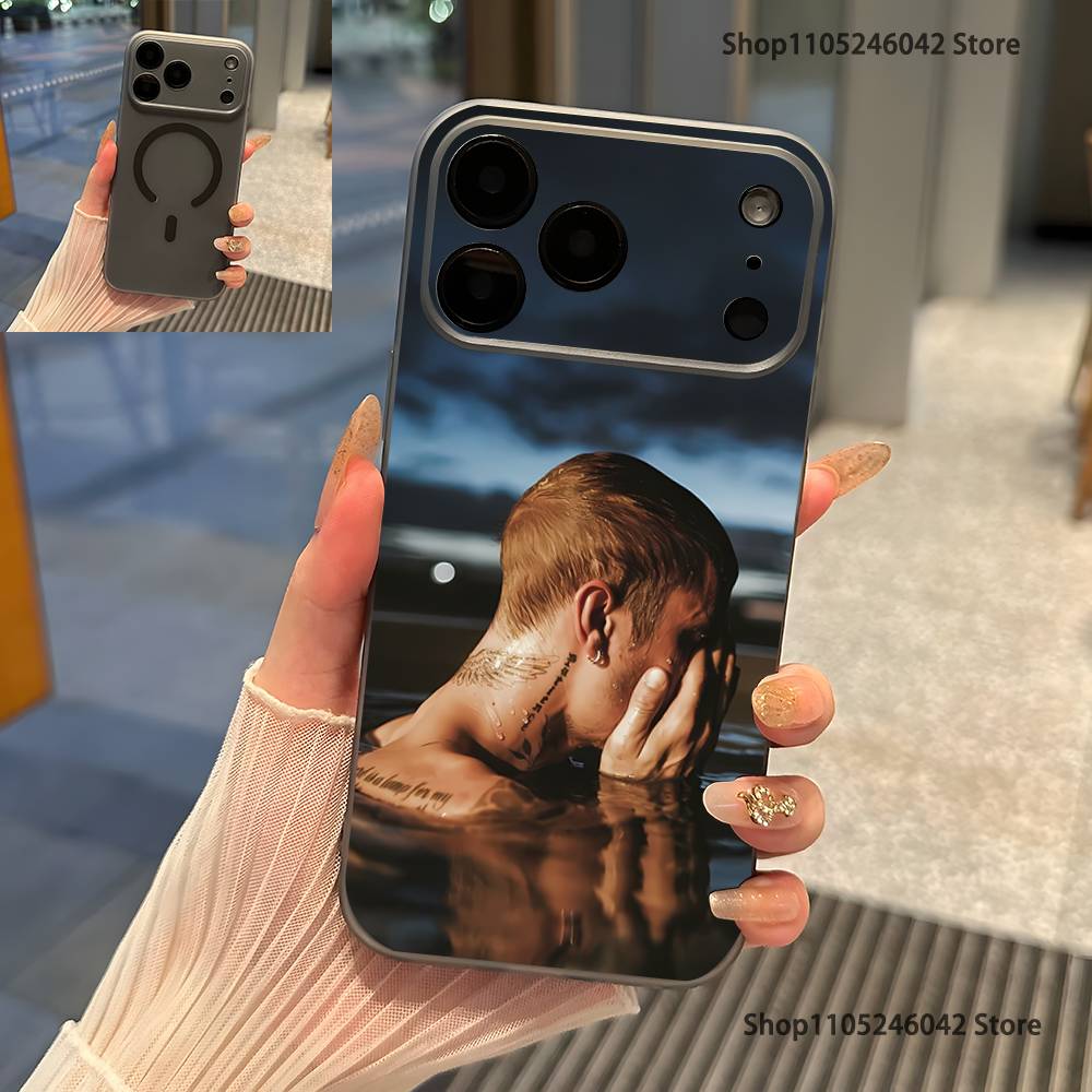 J-Justin B-Bieber Swag II Прозрачно-серый Чехол для телефона Для iPhone 17,16,15,14,13,12,11,Pro,Max,Plus Магнитная Беспроводная Зарядка