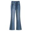 Retro Blue High-Waist Slimming Flared Jeans for Women - Spring 2025 Collection, Popular, Micro-Flared, Versatile.