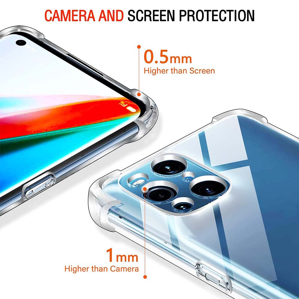 Прозрачный чехол для Oppo Find X3 Pro X3 Neo X3 Lite, толстый противоударный мягкий силиконовый чехол для телефона Oppo Find X5 Pro A17 A57 A57s A78
