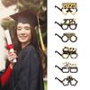6 Pcs 2025 Graduation Party Glasses Reusable Graduation Paper Glasses Grad Party Dress-up Glasses Photo Booth Props for 2025 Graduates