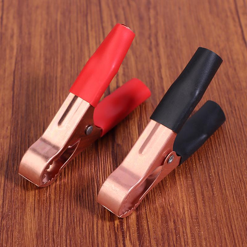 2 шт. 30/50A 80 мм Крокодил Автомобильный Фургон Аккумулятор Тестовый Провод Зажимы Крокодил Электрический Перемычка Кабель Зажим Красный+Черный