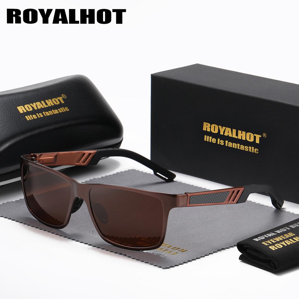 Royalhot Мужские и женские поляризационные солнцезащитные очки в алюминиевой магниевой оправе, солнцезащитные очки для вождения, очки Óculos Masculino Male