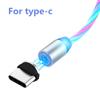 Creative 360° Adsorption Three Color Streamer Type-C Magnetic Charging Cord