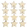 100pcs Wooden Stars Unfinished Wood Stars with Holes Blank Wooden Cutouts Ornaments Natural Wood Pieces for Party Craft Projects