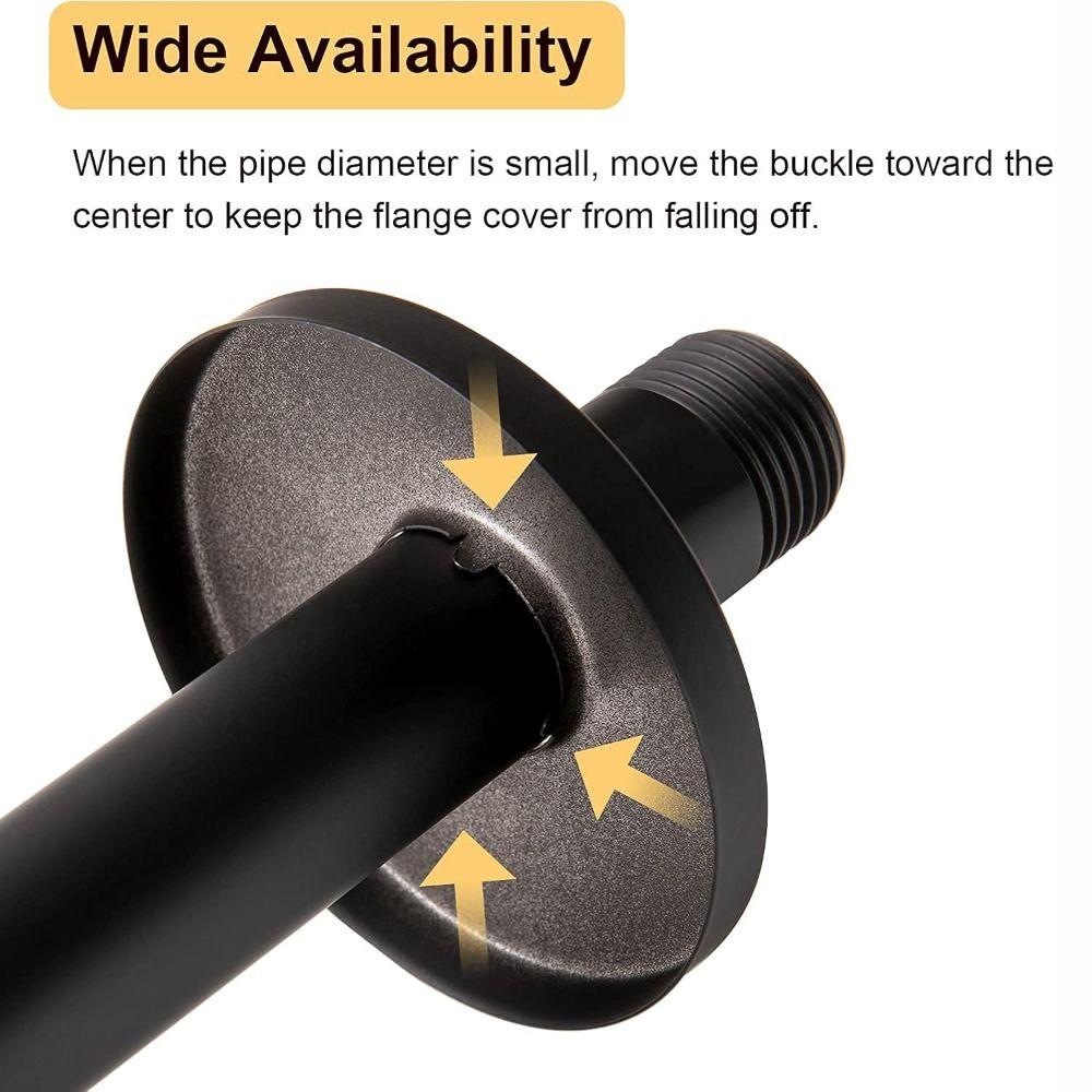 New Stainless Steel Shower Faucet Cover Black Chrome Finish Shower Arm Flange Faucet Decorative Cover