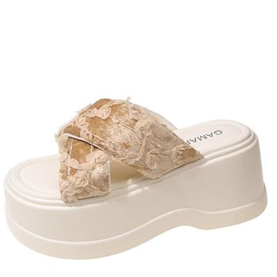 Модные женские туфли на толстом каблуке 8 см, кожаные сандалии с открытым носком и высокой платформой, женские новые летние пляжные шлепанцы с толстой подошвой