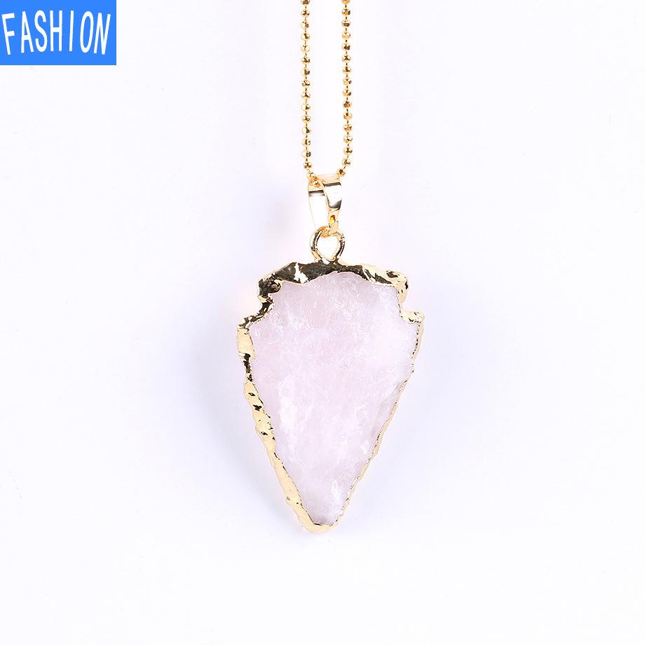 Европейское и американское ожерелье с натуральным кристаллом неправильной формы и искусственной резьбой