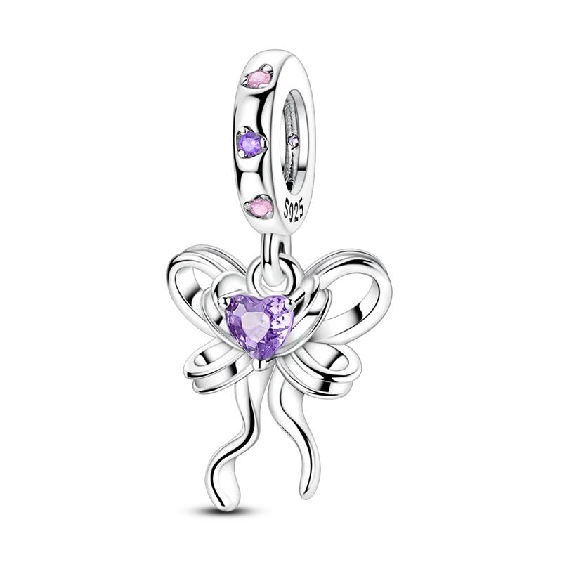 Lucky Clover Charms Bead Original Copper Inlaid Pink Zirconium Cute Pets Pendants Fit Bracelet Jewelry Lover Gift