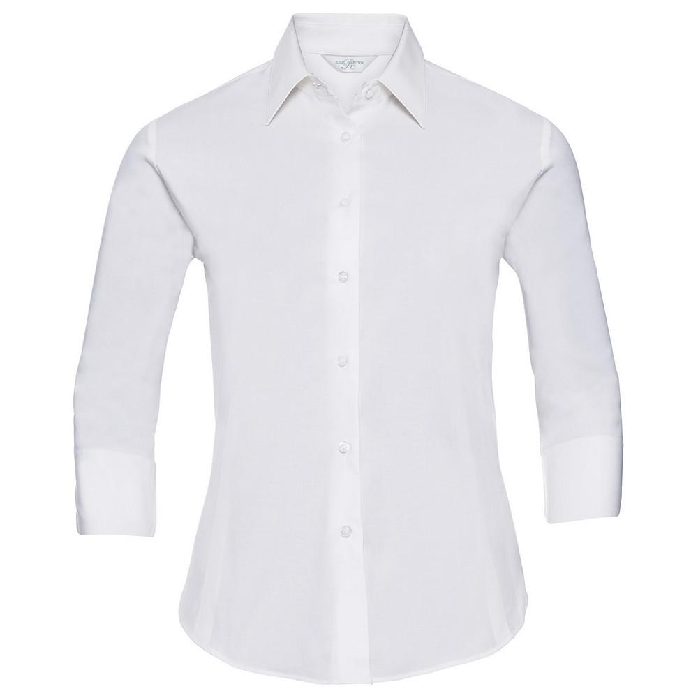Russell Collection Womens/Ladies Easy-Care Fitted 3/4 Sleeve Formal Shirt