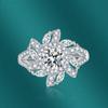 BELLA BOX Classic Flower Opening Resizable Rings For Women Zircon Engagement Party Fine Jewelry Gift