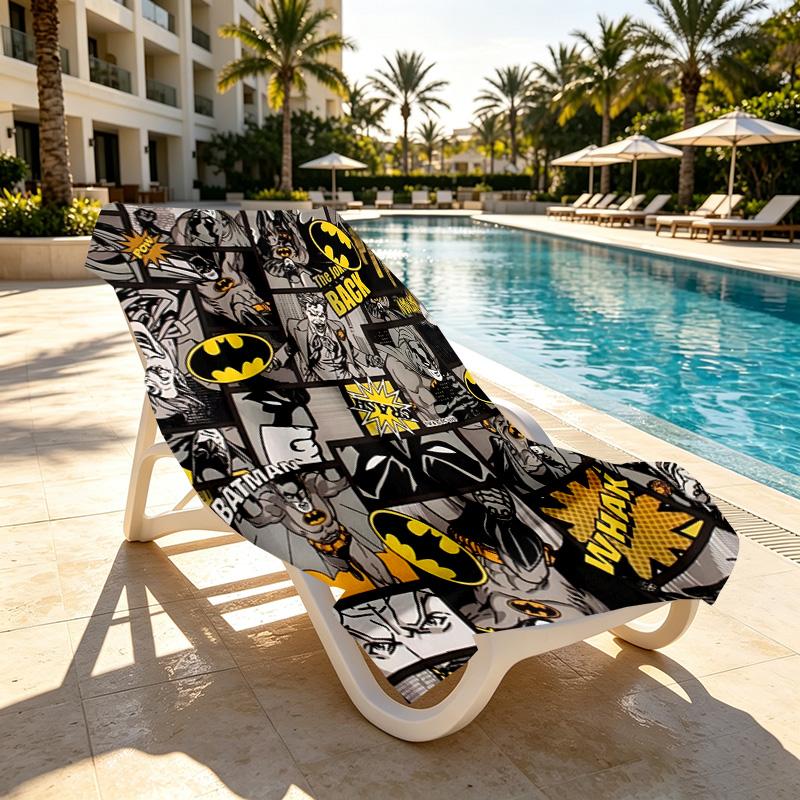 Superheroes Print Beach Towel Design, Soft, Lightweight. for Home Bathroom, Spa, Pool, Yoga, Surfing, Camping, Gift for Family, Friend