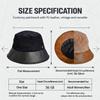 Versatile Bucket Hat Faux Leather Wide Brim Hat Fashion Fisherman Hat  Daily Casual