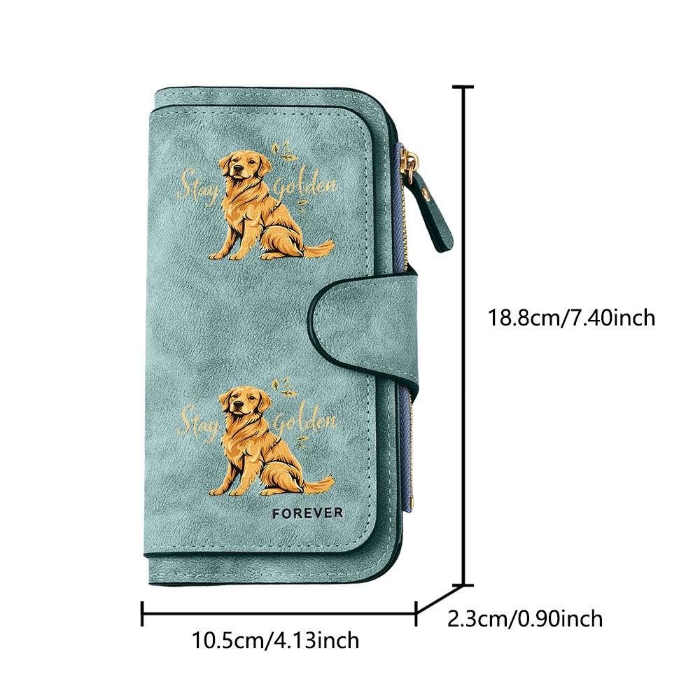 Unique Stay Golden Golden Retriever Men's Large Capacity Wallet with Business Card Slot and Cash Pocket, Suitable for Formal Occasions and Office