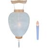 Urushi Product Gifu Lantern, Bon Festival Lantern, Gosho Lantern, with LED Candle, Cordless, 48cm Tall X 28cm Diameter, White, Washi Paper, Hanging