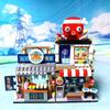 LOZ 1218 Architecture City Street Octopus Food Shop Restaurant Cat Animal 3D Mini Blocks Bricks Building Toy No Box