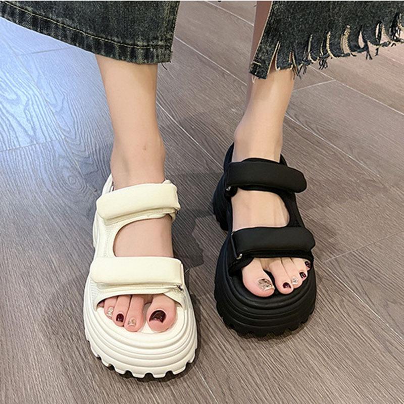 2024 Летние женские босоножки на платформе, пляжные сандалии на толстой подошве, женская римская пляжная обувь, женская обувь, удобные женские сандалии Mujer