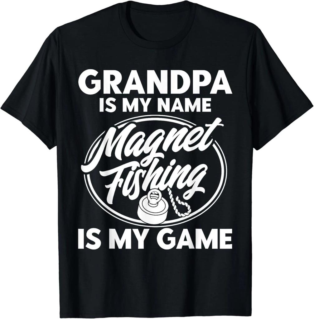 Vintage Grandpa Magnet Fishing Is My Game Magnet Fishing Gift Unisex T-Shirt