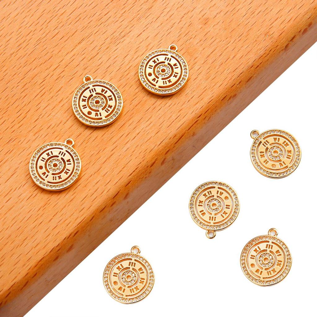 Медный лист Часы Циркон Шарм Подвеска для DIY Браслет Ожерелье Аксессуары