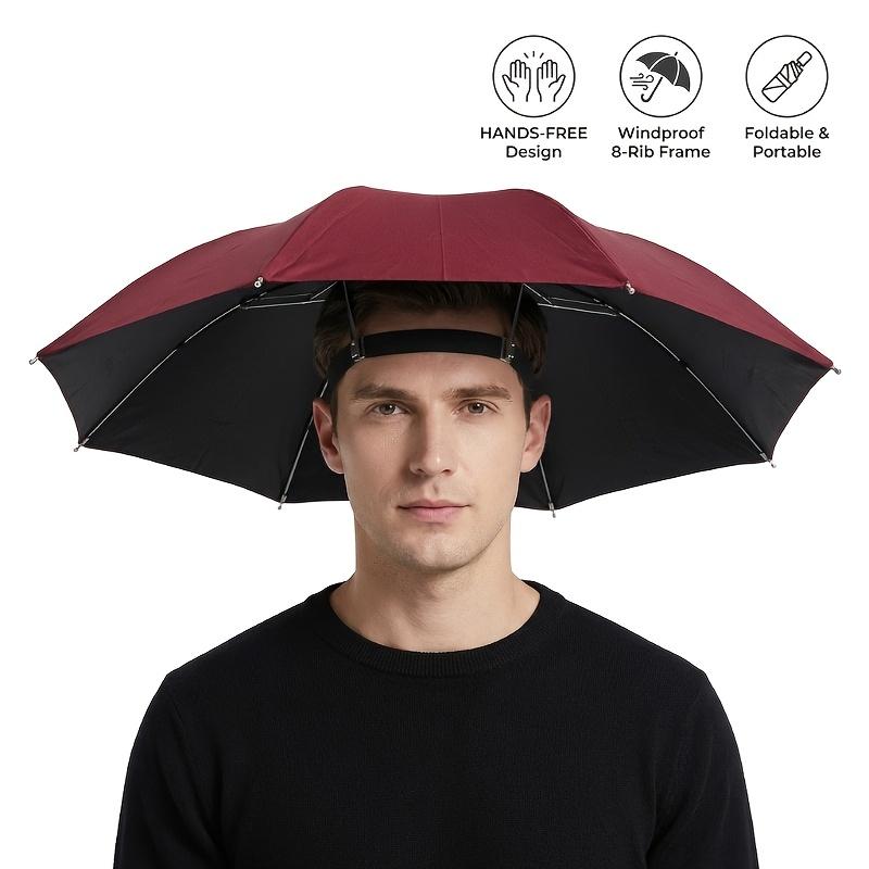 Зонт-шляпа Hands-Free Складной Головной убор от солнца и дождя Водонепроницаемый Легкий Для рыбалки Садоводства Пеших прогулок На открытом воздухе