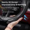 Suitable for Porsche Carbon Fiber Texture Steering Wheel Cover with Snap-On Wave-Shaped Sports Design Protective Shell for Cayenne Taycan Panamera 