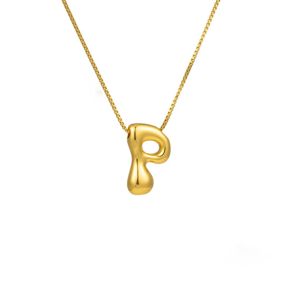 Alphabet Letter Pendant Necklace Gold Color A-Z Letter Clavicle Chain Delicate Women Choker  Women