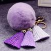 Pom Faux Fur Keychain Fluffy Ball Bag Car Key Ring Tassel Pendant Decor