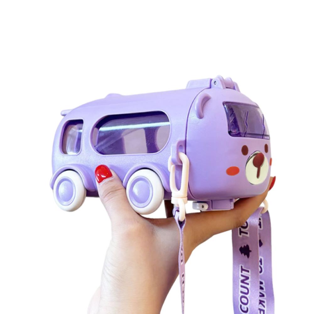500ml Bus Plastic Water Bottle Cartoon Car Bear Design Water Cup Children Water Jug  Home Use