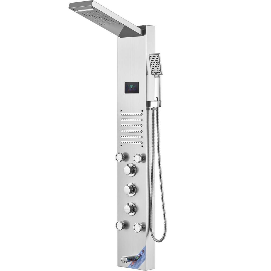 Shower Panel Tower System 6 Modes Hydroelectricity LED Stainless Steel
