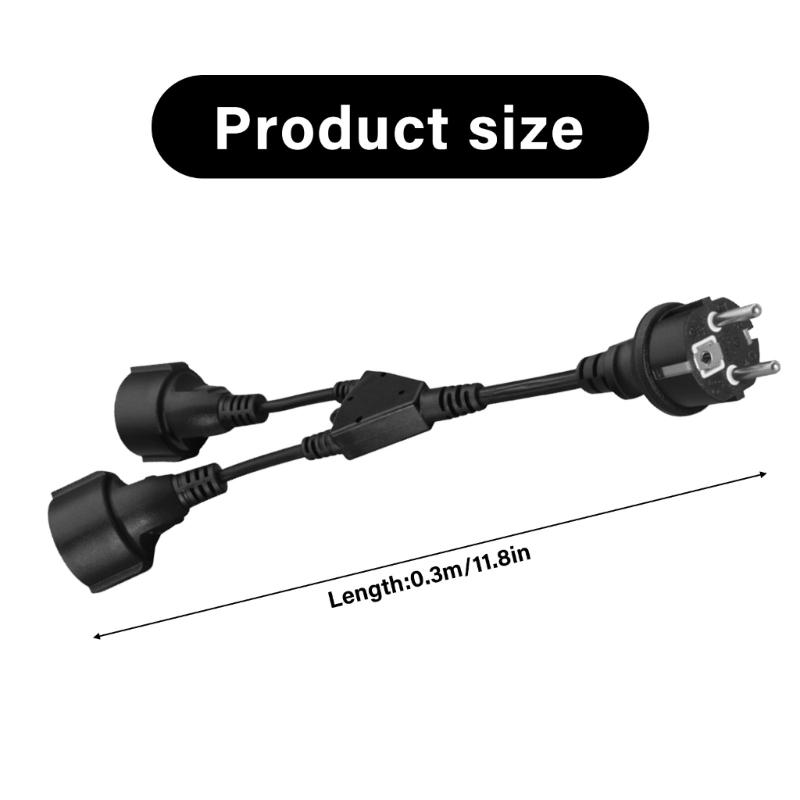 Кабель-разветвитель питания 16А европейского стандарта 4,8 мм, штекер-гнездо, 30 см, с изоляционным шнуром из ПВХ, высокой прочности